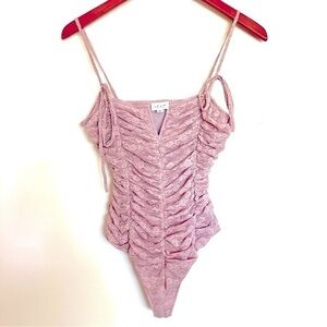 Le Lis Pink Lace Bodysuit Size Small